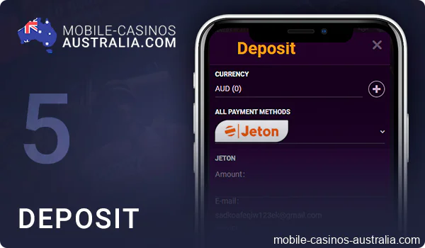Make a deposit on the casino app on iPhone