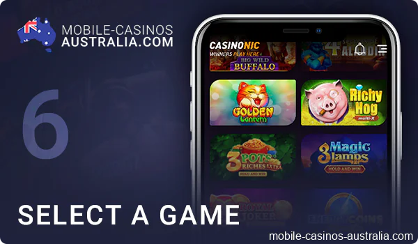 Choose a slot and start playing on your ios device at AU casino