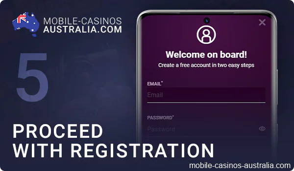 Go through the online casino registration process on your phone
