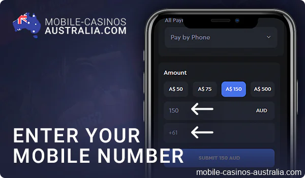 Enter the number and amount when making a deposit at an Australian casino by Pay by Phone